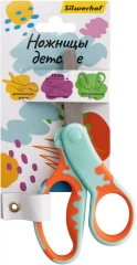 Ножницы Silwerhof детские 130мм ручки пластиковые асим. нержавеющая сталь бирюзовый/оранжевый