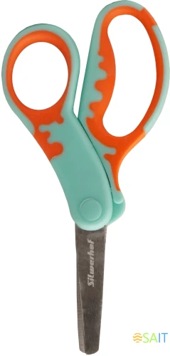 Ножницы Silwerhof детские 130мм ручки пластиковые асим. нержавеющая сталь бирюзовый/оранжевый