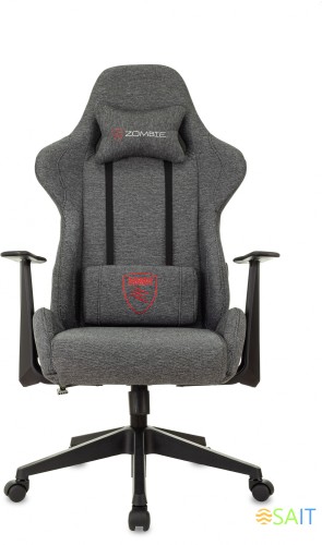 Кресло игровое Zombie Neo серый 3C1 с подголов. крестов. пластик