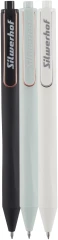 Набор ручек гелев. автоматическая Silwerhof NG Metal d=0.5мм син. черн. блистер ев. (3шт) сменный стержень
