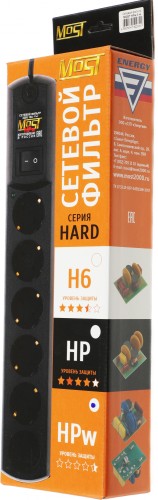Сетевой фильтр Most HPw 5м (6 розеток) белый (коробка)