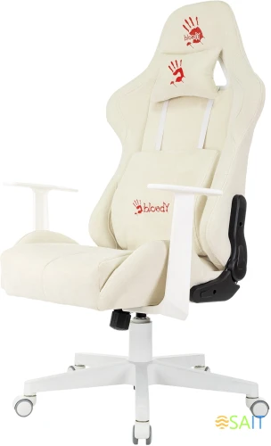 Кресло игровое A4Tech Bloody GC-570 белый сиденье белый с подголов. крестов. пластик пластик белый