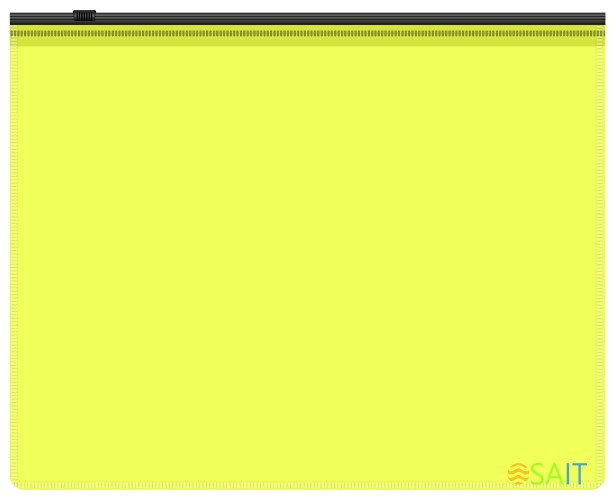 Папка на молнии ZIP Бюрократ Double Neon DNEBPM4AYELBL A4+ полипропилен 0.15мм желтый цвет молнии черный