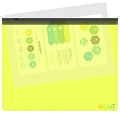 Папка на молнии ZIP Бюрократ Double Neon DNEBPM4AYELBL A4+ полипропилен 0.15мм желтый цвет молнии черный