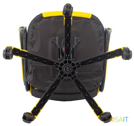 Кресло игровое Zombie GAME 17 черный/желтый эко.кожа/ткань крестов. пластик