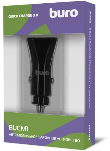 Автомобильное зар./устр. Buro BUCM1 18W 3A (QC) 2xUSB универсальное черный (BUCM18P200BK)