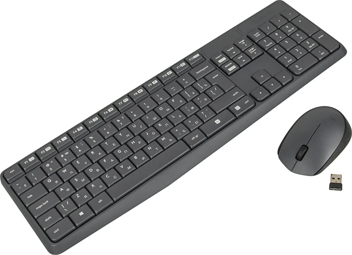 Клавиатура + мышь Logitech MK235 клав:серый мышь:серый USB беспроводная (920-007948)