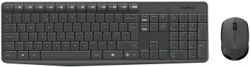 Клавиатура + мышь Logitech MK235 клав:серый мышь:серый USB беспроводная (920-007948)