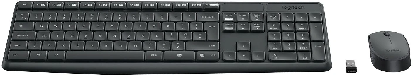 Клавиатура + мышь Logitech MK235 клав:серый мышь:серый USB беспроводная (920-007948)