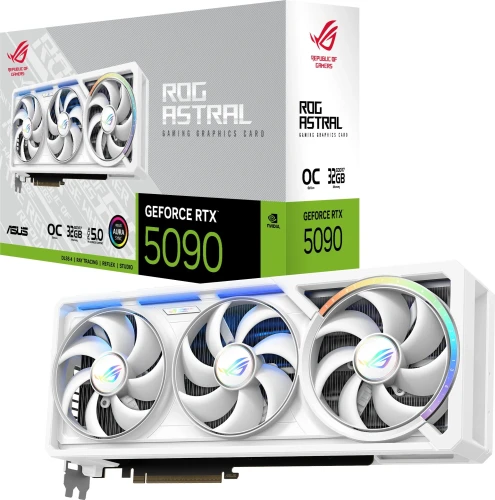 Видеокарта Asus PCI-E 5.0 ROG-ASTRAL-RTX5090-O32G-WHITE NVIDIA GeForce RTX 5090 32Gb 512bit GDDR7 2580/28000 HDMIx2 DPx3 HDCP Ret