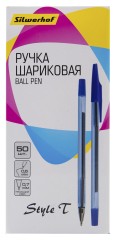 Ручка шариков. Silwerhof Style T синий d=0.7мм син. черн. сменный стержень линия 0.5мм