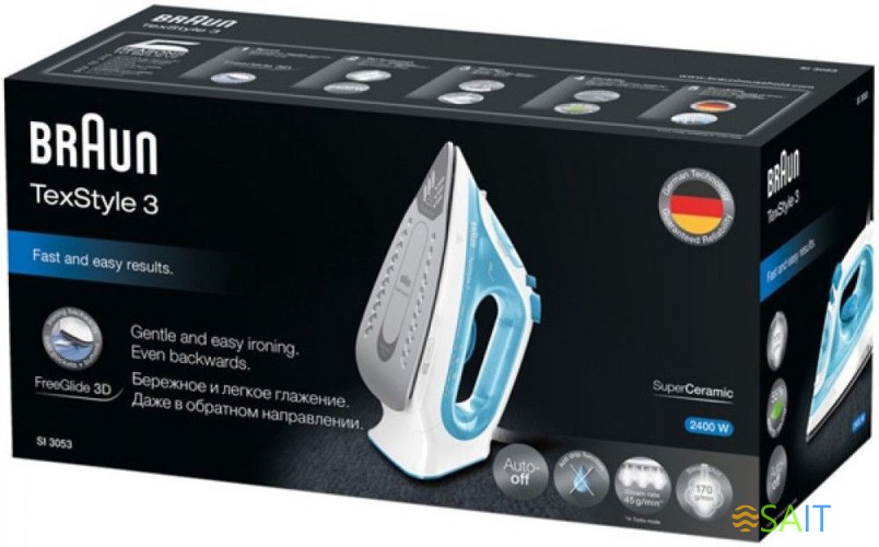 Утюг Braun SI3053BL 2400Вт голубой/белый