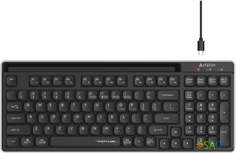 Клавиатура A4Tech Fstyler FBX70C черный USB беспроводная BT/Radio slim Multimedia (FBX70C)