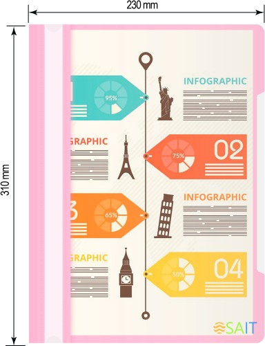 Папка-скоросшиватель Бюрократ Pastel -PSLPAST/PINK A4 прозрач.верх.лист пластик розовый 0.14/0.18