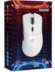 Мышь Оклик 800GMW черный оптическая 10000dpi беспров. BT/Radio USB для ноутбука 6but