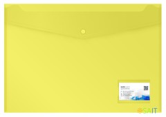 Конверт на кнопке Бюрократ -PKA3 A3 пластик 0.18мм ассорти карман для визитки