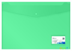 Конверт на кнопке Бюрократ -PKA3 A3 пластик 0.18мм ассорти карман для визитки