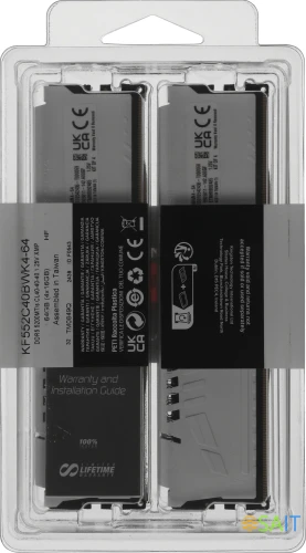Память DDR5 4x16GB 5200MHz Kingston KF552C40BWK4-64 Fury Beast RTL Gaming PC5-41600 CL40 DIMM 288-pin 1.25В kit single rank с радиатором Ret