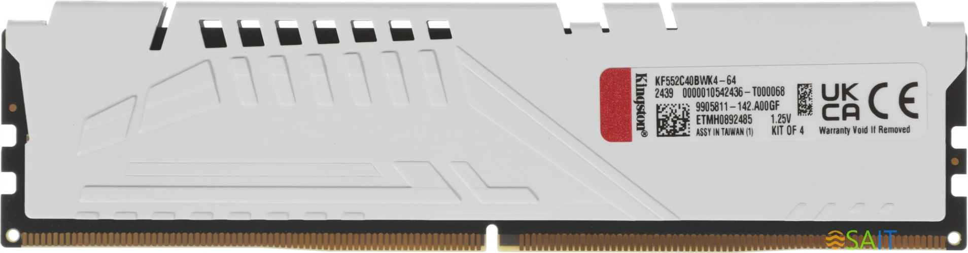 Память DDR5 4x16GB 5200MHz Kingston KF552C40BWK4-64 Fury Beast RTL Gaming PC5-41600 CL40 DIMM 288-pin 1.25В kit single rank с радиатором Ret