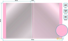 Папка с 40 прозр.вклад. Бюрократ Gems GEM40PIN A4 пластик 0.7мм торц.карм с бум. встав розовый аметист