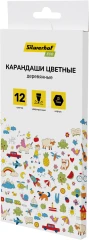 Карандаши цв. Silwerhof Eco 2.65мм шестигран. дерево ассорти 12цв. коробка/европод.