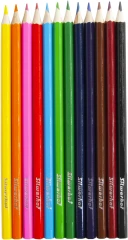 Карандаши цв. Silwerhof Eco 2.65мм шестигран. дерево ассорти 12цв. коробка/европод.