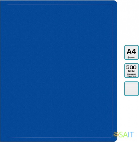 Папка метал.зажим Бюрократ -PZ05CBLCK A4 пластик 0.5мм торц.наклейка черный