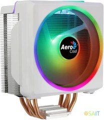 Устройство охлаждения(кулер) Aerocool Cylon 4F ARGB Soc-AM5/AM4/1200/1700/1851 белый 4-pin 14-26dB Al+Cu 145W 550gr Ret (CYLON 4F WH ARGB PWM 4P)