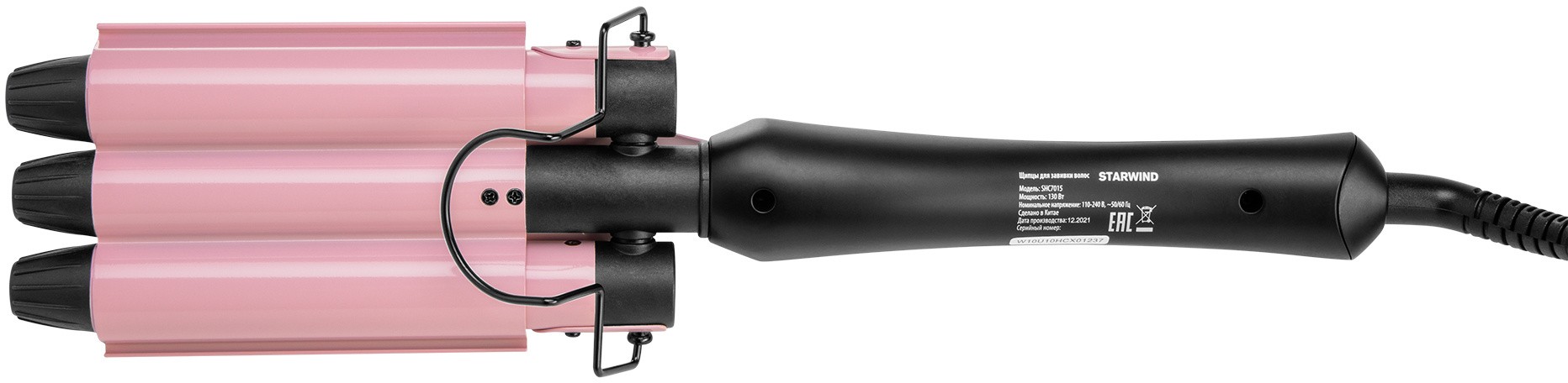 Щипцы Starwind SHC7015 130Вт черный макс.темп.:210С покрытие:керамико-турмалиновое