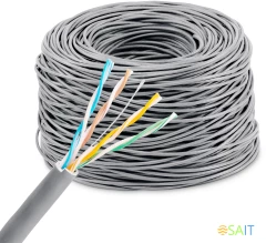 Кабель сетевой Buro BU-COP-040-100M UTP 4 пары cat.5E solid 0.40мм Cu 100м серый