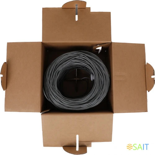 Кабель сетевой Buro BU-COP-040-100M UTP 4 пары cat.5E solid 0.40мм Cu 100м серый