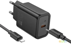 Сетевое зар./устр. Hoco N60 Gentle 20W 3A (PD) черный