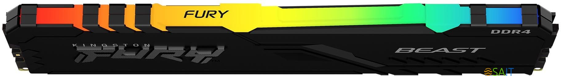 Память DDR4 32GB 3200MHz Kingston KF432C16BB2A/32 Fury Beast RGB RTL Gaming PC4-25600 CL16 DIMM 288-pin 1.35В dual rank с радиатором Ret