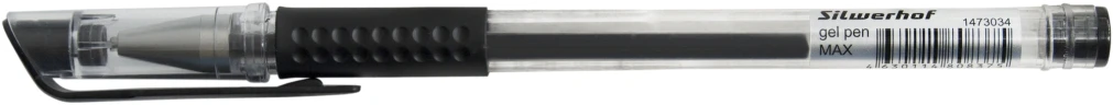 Ручка гелев. Silwerhof Eco Max d=0.5мм черн. черн. кор.карт. сменный стержень линия 0.3мм резин. манжета