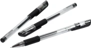 Ручка гелев. Silwerhof Eco Max d=0.5мм черн. черн. кор.карт. сменный стержень линия 0.3мм резин. манжета