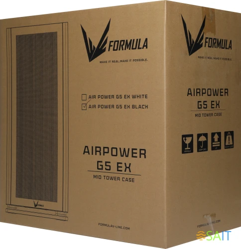 Корпус Formula Air Power G5 EX черный без БП ATX 5x120mm 3x140mm 2xUSB3.0 audio bott PSU
