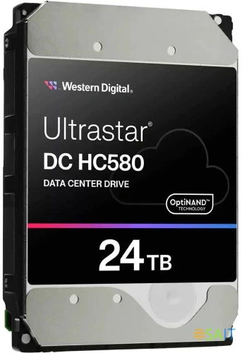 Жесткий диск WD SATA-III 24TB 0F65101 WUH722424ALE604 Server Ultrastar DC HC580 4KN (7200rpm) 512Mb 3.5"
