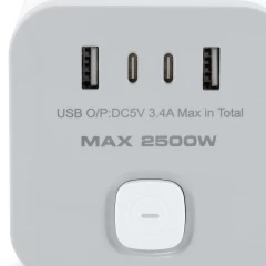 Сетевой разветвитель Buro BU-PW3UC-W (3 розетки) белый (пакет ПЭ)