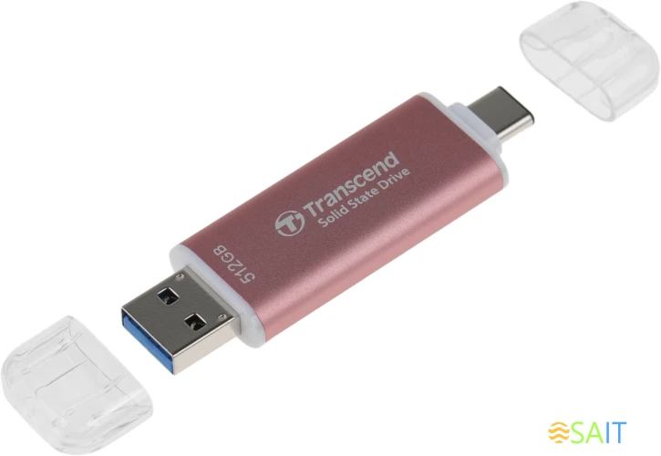 Накопитель SSD Transcend USB-C 512GB TS512GESD310P розовый USB-A