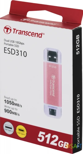 Накопитель SSD Transcend USB-C 512GB TS512GESD310P розовый USB-A