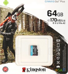 Флеш карта microSDXC 64GB Kingston SDCG3/64GBSP Canvas Go! Plus w/o adapter