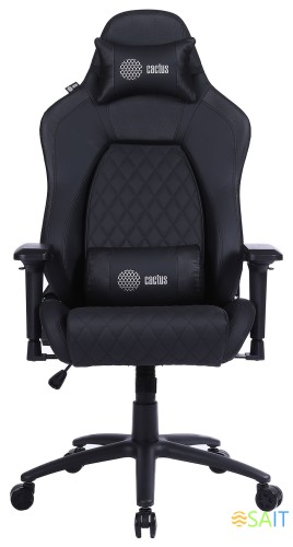 Кресло игровое Cactus CS-CHR-130 черный эко.кожа с подголов. крестов. сталь