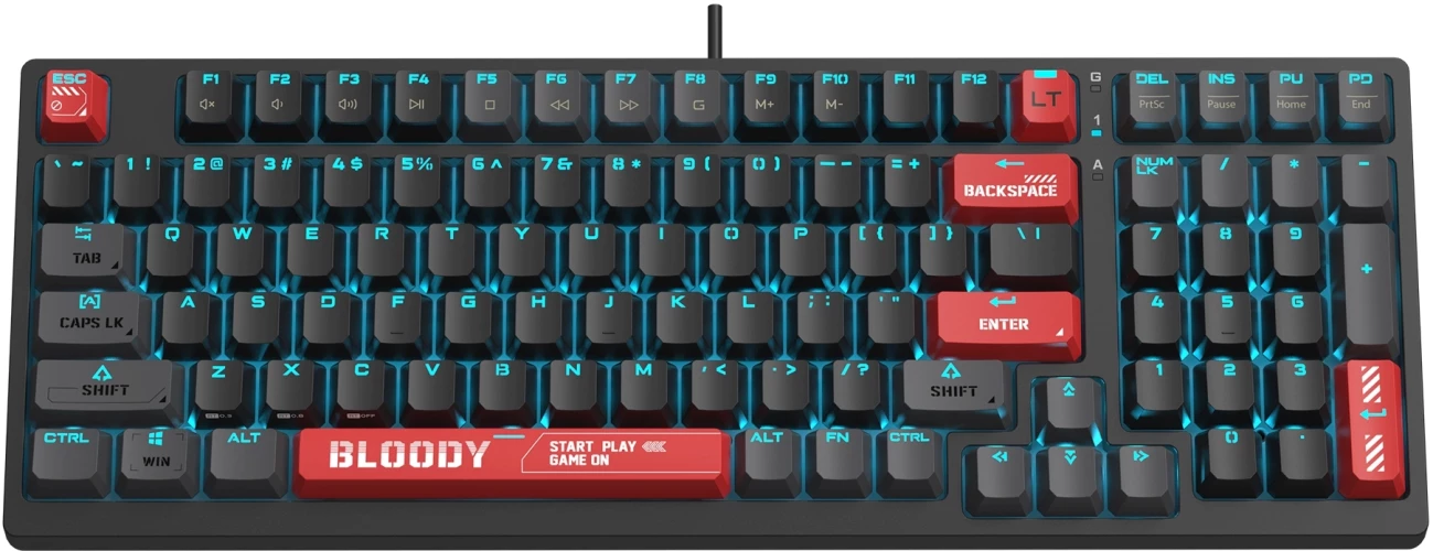Клавиатура A4Tech Bloody AT98 механическая черный/красный USB for gamer LED (AT98)