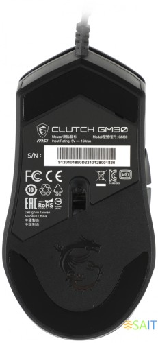 Мышь MSI Clutch GM30 черный оптическая 6200dpi USB2.0 6but (S12-0401850-D22)