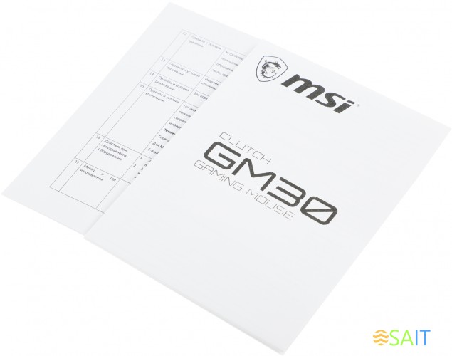 Мышь MSI Clutch GM30 черный оптическая 6200dpi USB2.0 6but (S12-0401850-D22)