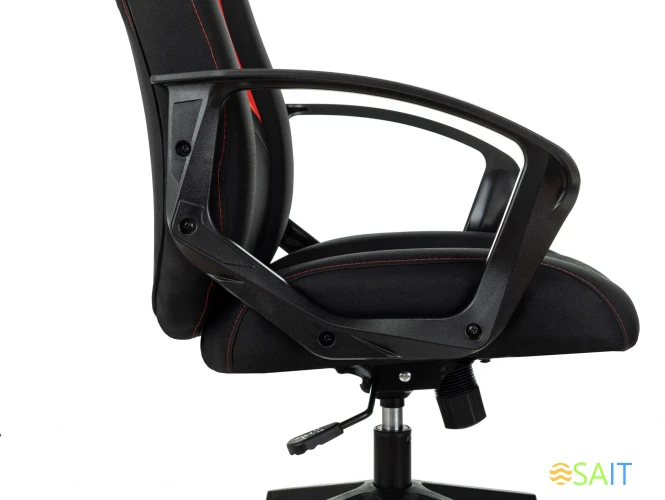 Кресло игровое Zombie 200 черный/красный ткань/эко.кожа крестов. пластик пластик черный