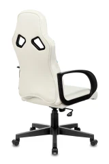 Кресло игровое Zombie RUNNER белый/голубой экокожа крестов. пластик