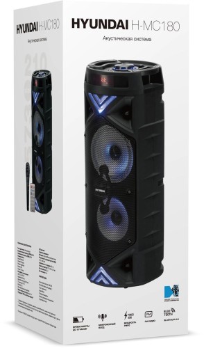 Минисистема Hyundai H-MC180 черный 80Вт FM USB BT SD/MMC