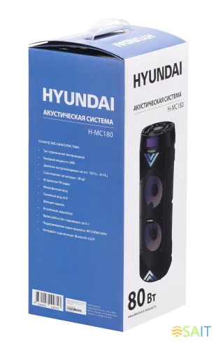 Минисистема Hyundai H-MC180 черный 80Вт FM USB BT SD/MMC