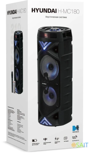 Минисистема Hyundai H-MC180 черный 80Вт FM USB BT SD/MMC
